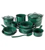 Batería Chiapaneca Cinsa 12 Pzas Verde Green - Peltre Clásico