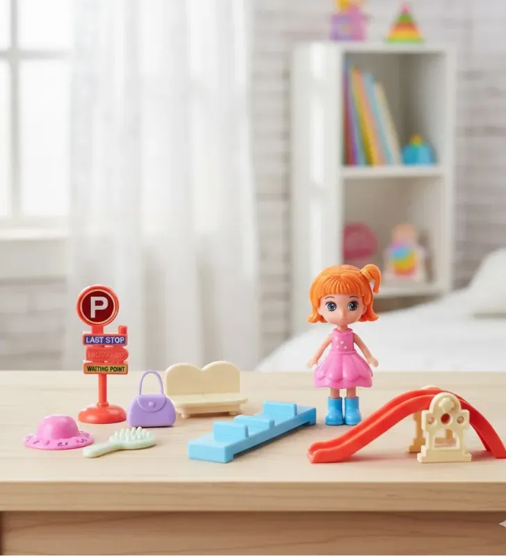 Set Muñeca con Parque ArtKids JU677A12 - Resbaladilla y Accesorios