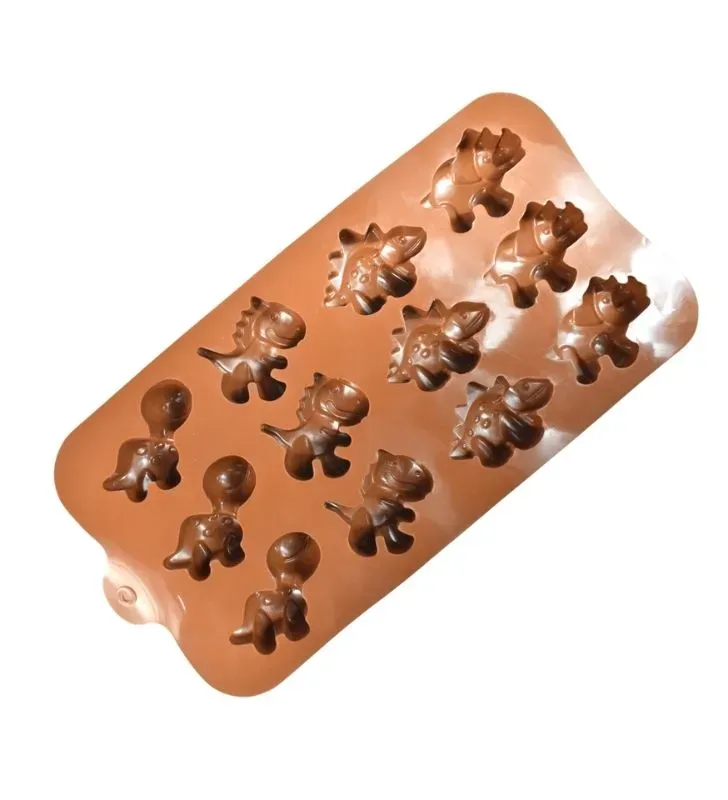Molde de Silicona Dinosaurios para Chocolate Plastihome AZ-5103