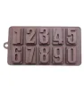 Molde de Silicona Números 0-9 Plastihome AZ-5107 - Chocolate