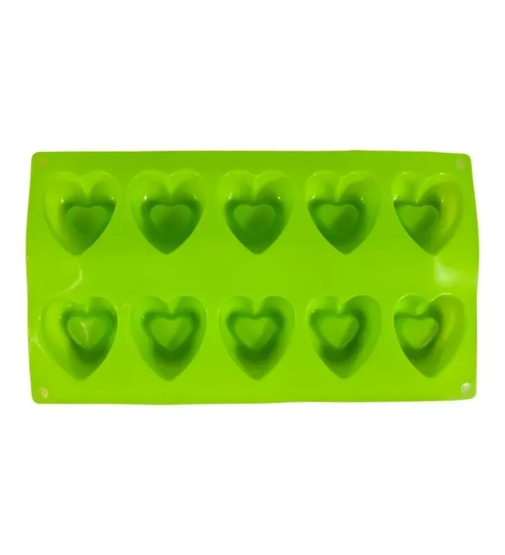 Molde de Silicona Corazón Mediano Plastihome AZ-5110 - 10 Pzas