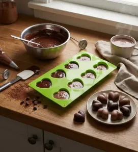 Molde de Silicona Corazón Mediano Plastihome AZ-5110 - 10 Pzas