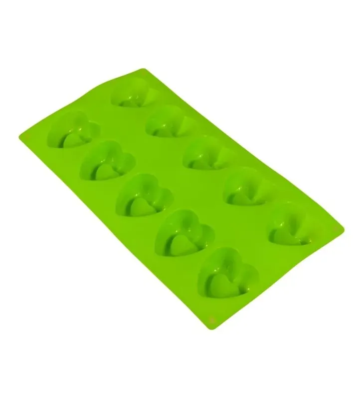 Molde de Silicona Corazón Mediano Plastihome AZ-5110 - 10 Pzas