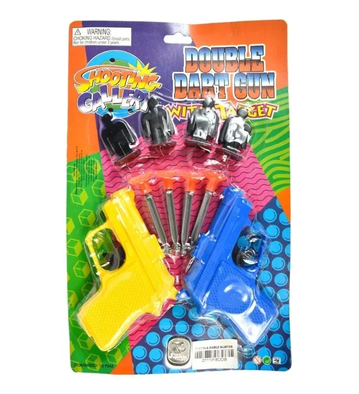 Set de 2 Pistolas de Juguete con 4 Blancos - Juguetes Nacionales