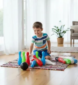 Boliche Infantil Chico JUGUETES NACIONALES - 10 Pinos y 2 Pelotas