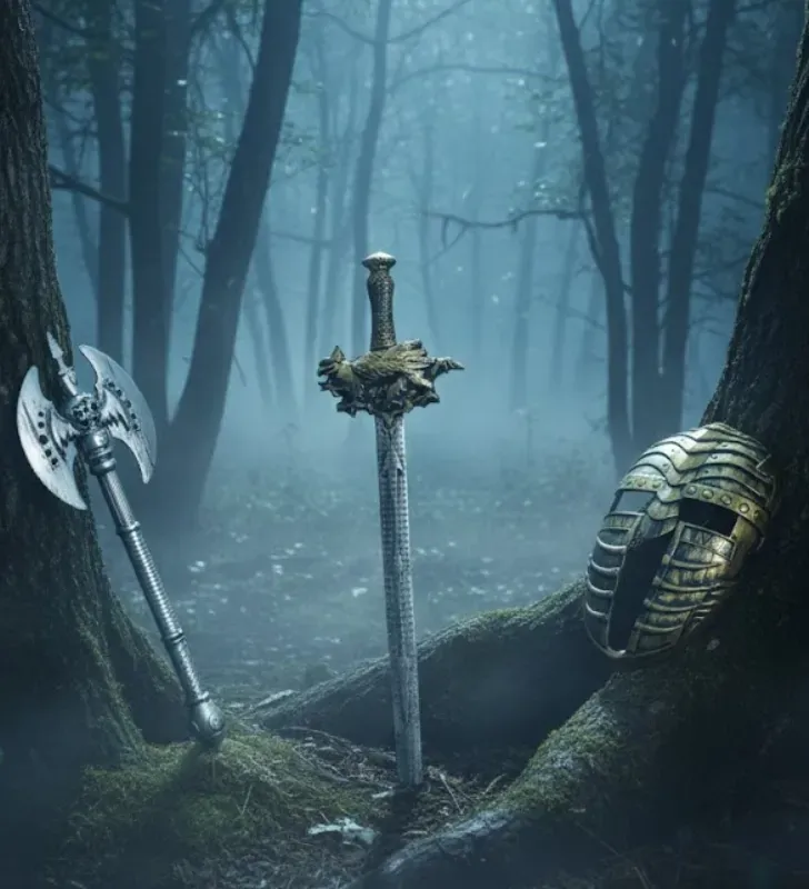 Set de Guerrero Zaz II 24740 - Espada, Hacha y Escudo