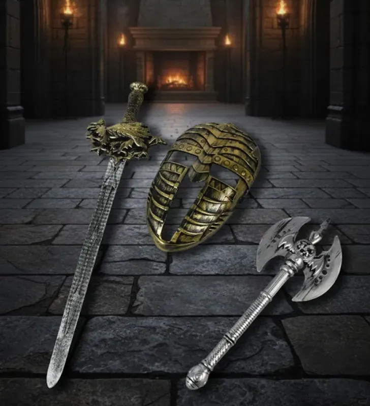 Set de Guerrero Zaz II 24740 - Espada, Hacha y Escudo