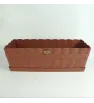 Maceta Jardinera No. 2 de Madera con Base de Barro – 46.5 × 19.8 × 15.5 cm