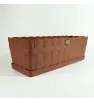 Maceta Jardinera No. 2 de Madera con Base de Barro – 46.5 × 19.8 × 15.5 cm