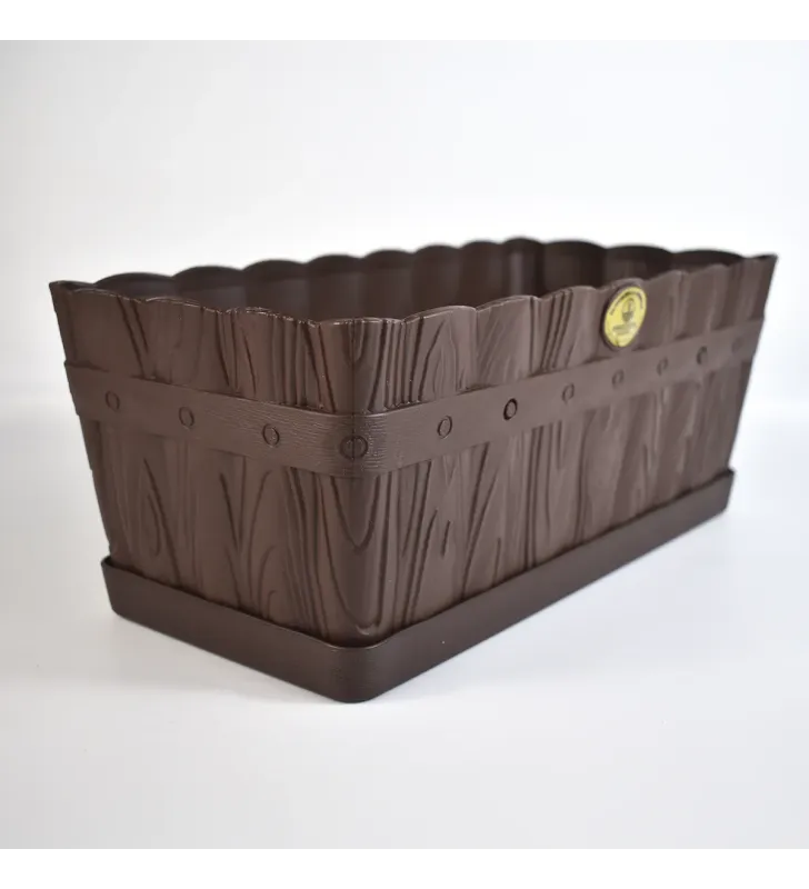 Maceta Jardinera #1 Chocolate Madera con Base