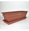 Maceta Jardinera Núm. 2 Chocolate Madera con Base de Barro