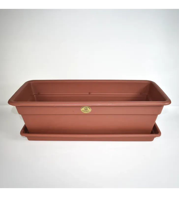 Maceta Jardinera Núm. 2 Chocolate Madera con Base de Barro