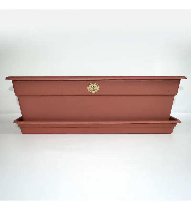 Maceta Jardinera Núm. 2 Chocolate Madera con Base de Barro