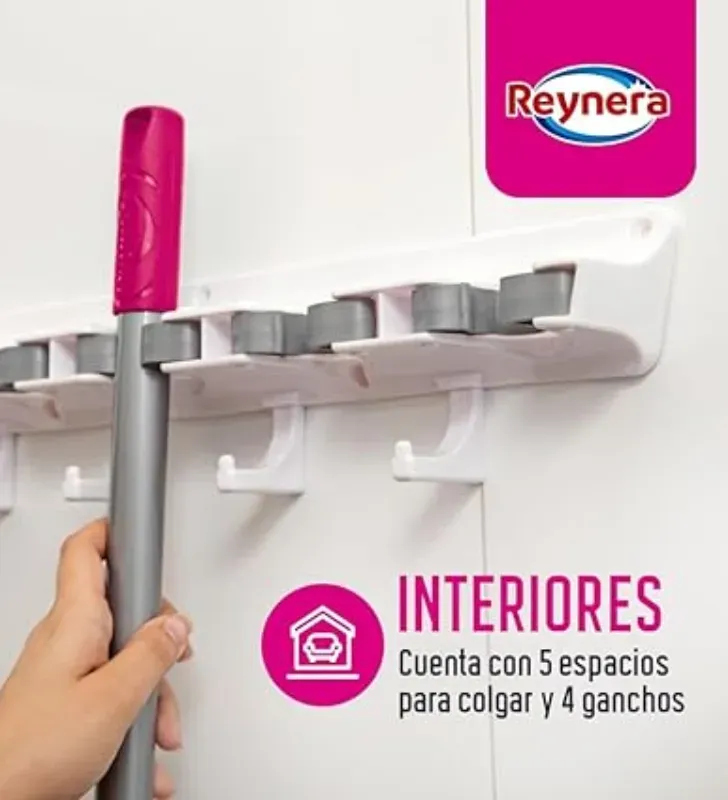Colgador de Escobas Reynera 5 Posiciones - Organizador 30003G