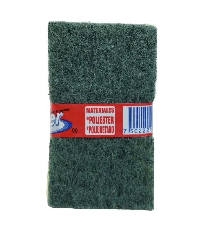 Fibra Verde con Esponja 8x12 cm - Jarcería Libertad