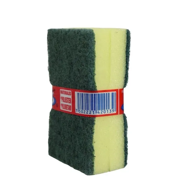 Fibra Verde con Esponja 8x12 cm - Jarcería Libertad