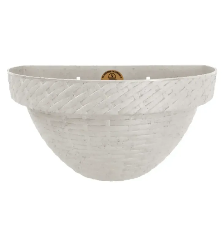 Maceta Rattan Pared L34.5 Blanco