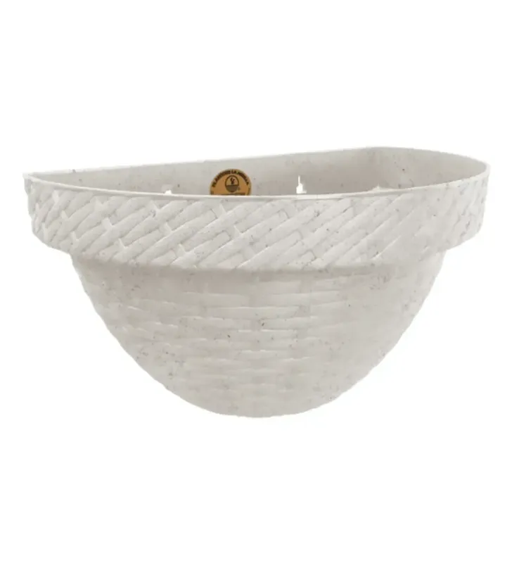 Maceta Rattan Pared L34.5 Blanco