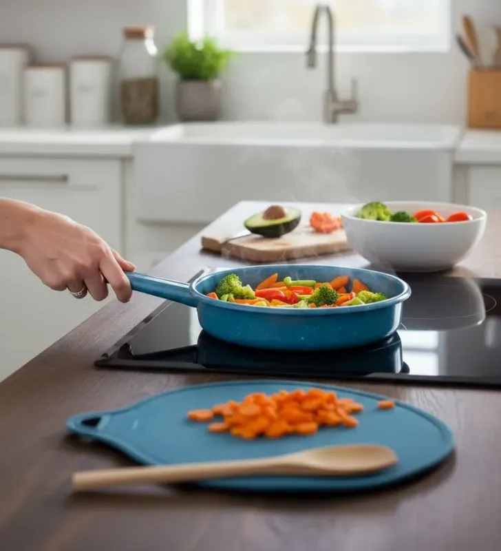 Sartén No. 22 Azul Turquesa | Utensilios de Cocina Resistentes