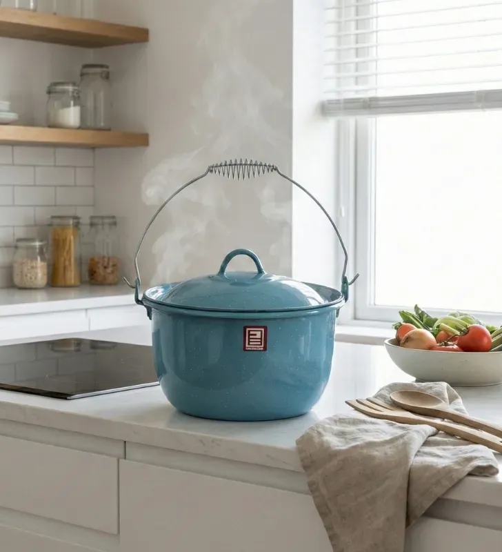 Olla Convexa No. 18 Prodesa Azul Turquesa con Tapa