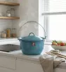 Olla Convexa No. 18 Prodesa Azul Turquesa con Tapa