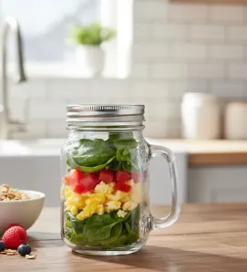 Frasco Mason Jar Mini Vittori 100 ml con Asa – Modelo 1404