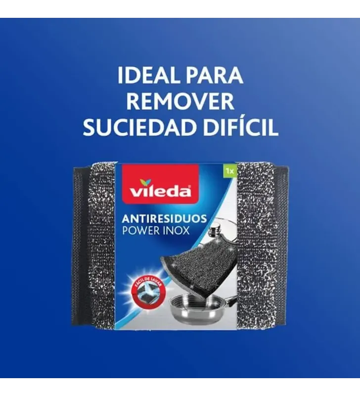 Fibra Inox Vileda Power Inox – 5× más dura, acero y esponja
