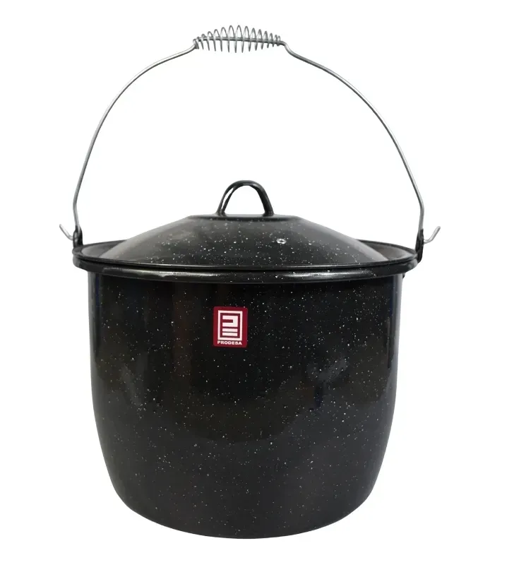 Olla No. 30 Prodesa Negro Moteado con Tapa | Peltre Tradicional