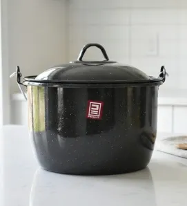 Olla No. 24 Prodesa Negro Moteado con Tapa | Peltre Tradicional