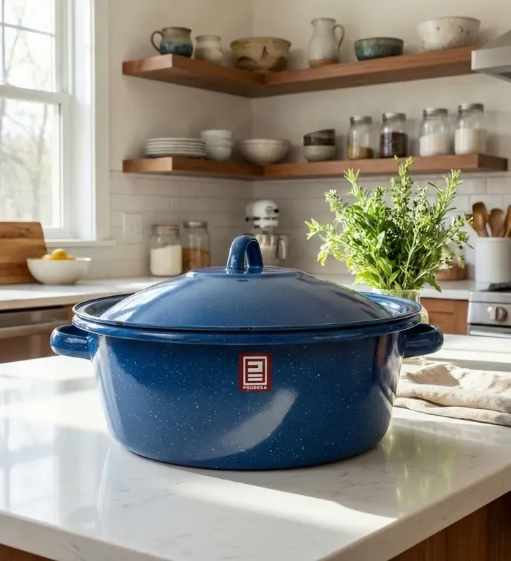 Budinera No. 30 Prodesa Azul Zafiro con Tapa | Peltre Tradicional