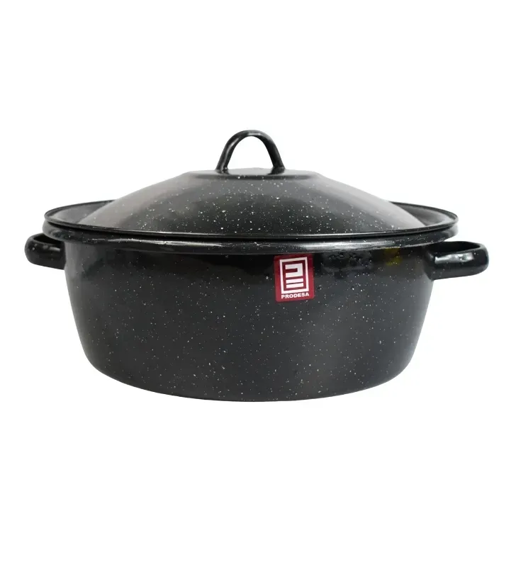 Budinera No. 30 Prodesa Negro Moteado con Tapa | Peltre Tradicional