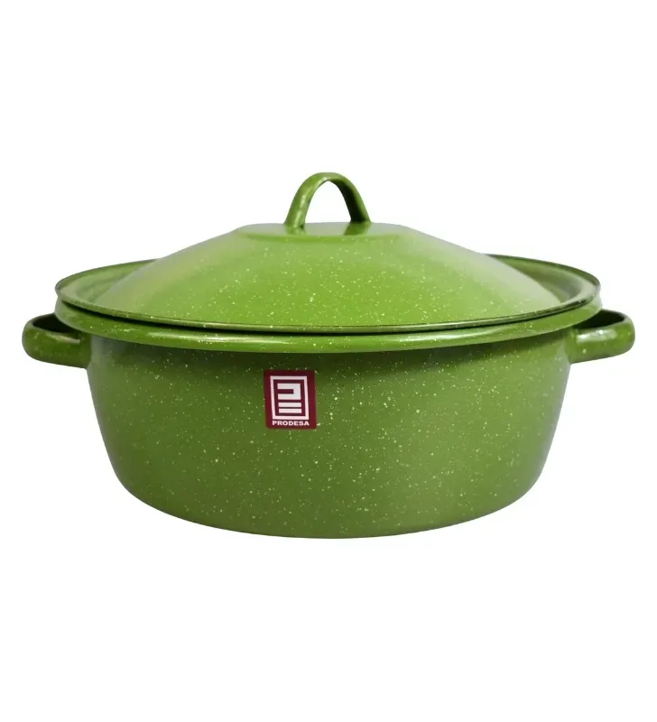 Budinera No. 30 Prodesa Verde Jaspeado con Tapa | Peltre Tradicional