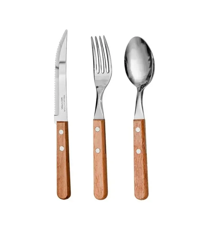 Juego de Cubiertos Tramontina Dynamic 3 Pzas 22399/001 | Madera Natural