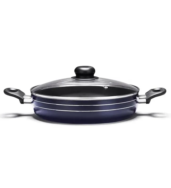 Arrocera Lamex 28 cm Azul con Tapa de Vidrio | 5 Capas Antiadherente