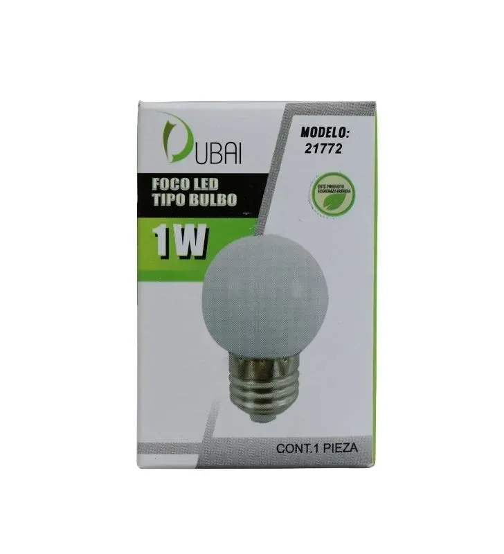 Foco LED Tipo Bulbo 1W RGB Dubai - Modelo 21772