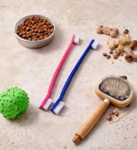 Juego de Cepillos de Dientes para Mascota Plastihome - AZ-8751