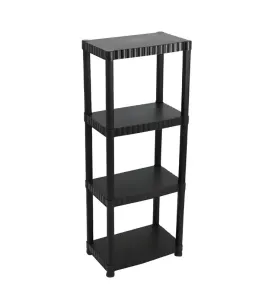 Estante de Plástico Negro 4 Repisas Polycar - Organizador Multiusos