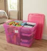 Caja Organizadora Polybox Large 60 L Rosa con Tapa - Polycar PT-BOX-006