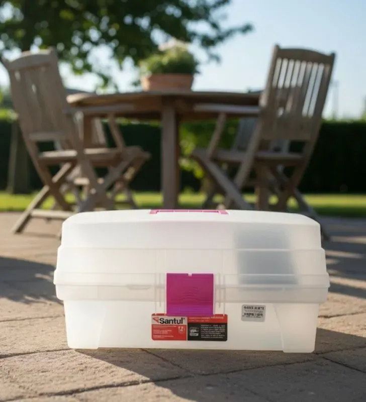 Caja Vanity 14" Transparente Santul 6402 - Organizador con Charola