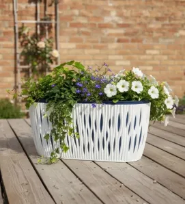 Maceta Sophia Ovalada 14" Cubasa - Diseño Bitono Elegante