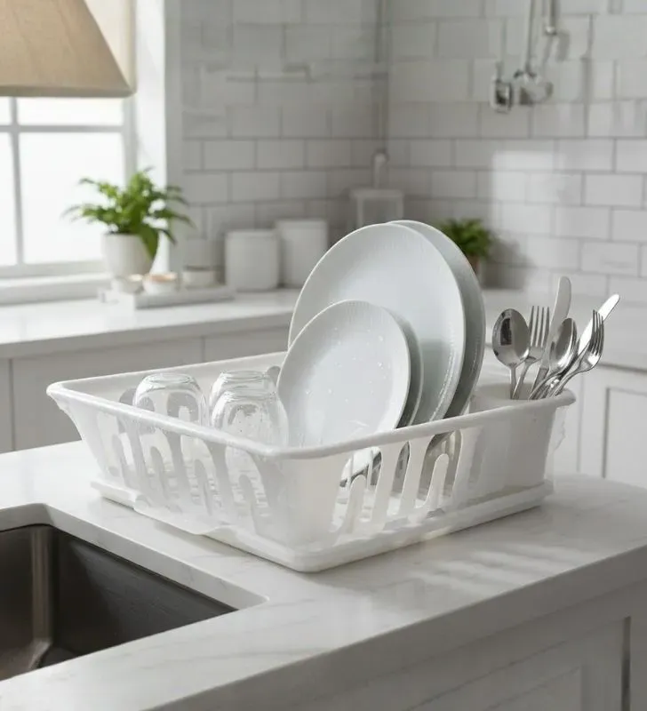 Escurridor para Trastes Yuliana MX-154 con Base - Blanco