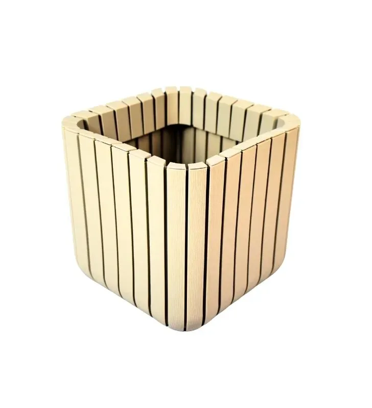 Maceta Olivia Cuadrada Cubasa No. 8 - Efecto Madera 7.4L