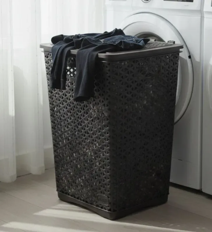 Cesto para Ropa Cubasa 0820 - Colores Blanco y Café