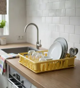 Escurridor de 1 Piso Torosqui con Charola - Azul, Rojo y Beige