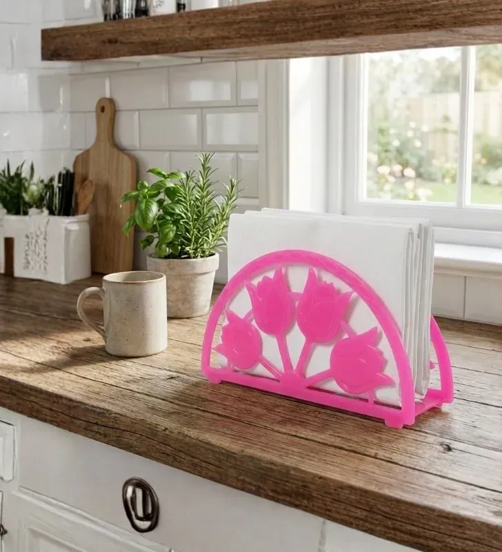 Servilletero de Plástico Pymsa - Rojo, Rosa y Naranja