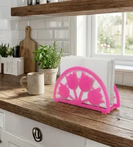 Servilletero de Plástico Pymsa - Rojo, Rosa y Naranja