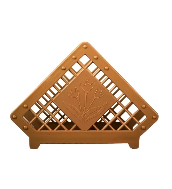 Servilletero Boris Diseño Flor Color Café - Resistente