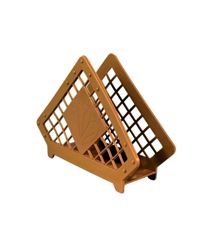 Servilletero Boris Diseño Flor Color Café - Resistente