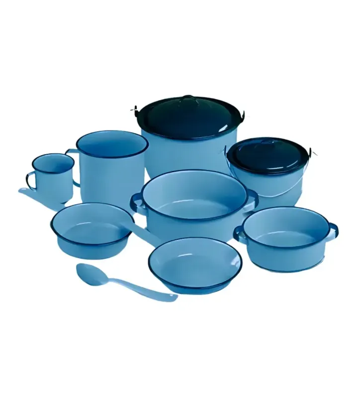 Batería de Cocina Cinsa 50 Aniversario Azul Esmaltada y Completa