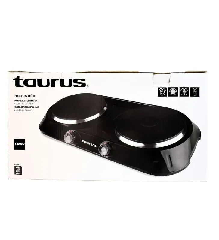 Parrilla Eléctrica Taurus Helios Duo M96813100 - Doble Quemador